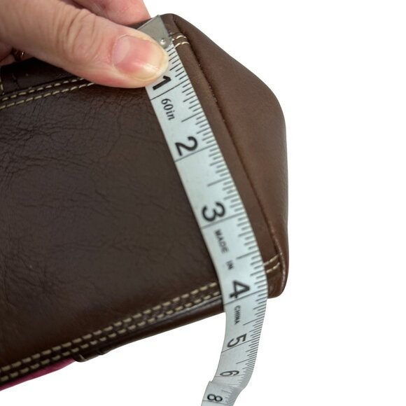 Coach Pink Hampton Signature C Canvas & Brown Leather Hobo Bag Y2K F13018 - Picture 13 of 13